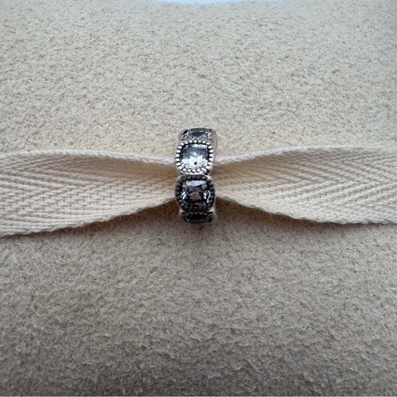 Pandora Sterling Silver Clear CZ Alluring Cushion Spacer Bead 792027CZ Authentic - Picture 1 of 12